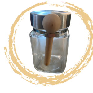 Theepotjes glas met lepel