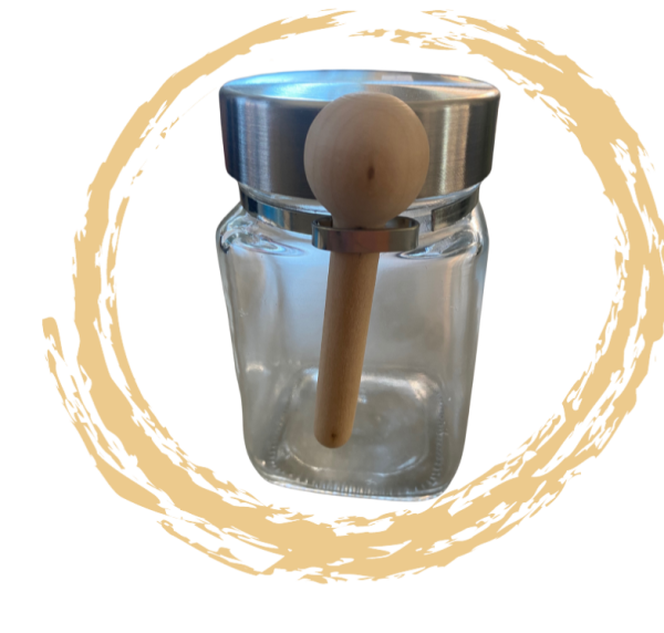 Theepotjes glas met lepel